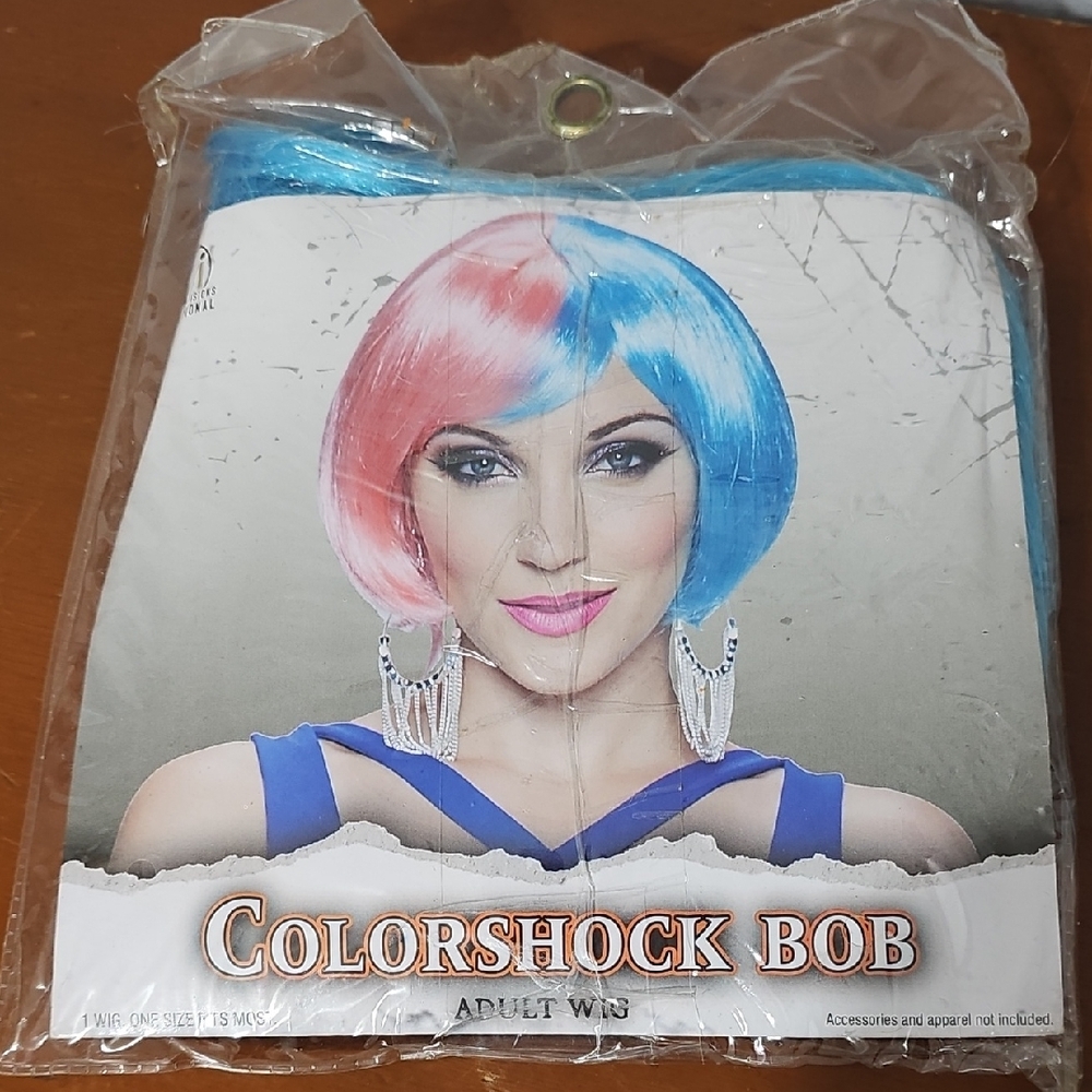 Bob Wig - Vibrant Pink and Blue